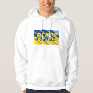 Blue and Yellow Ukraine Inspired Peace No War Hoodie