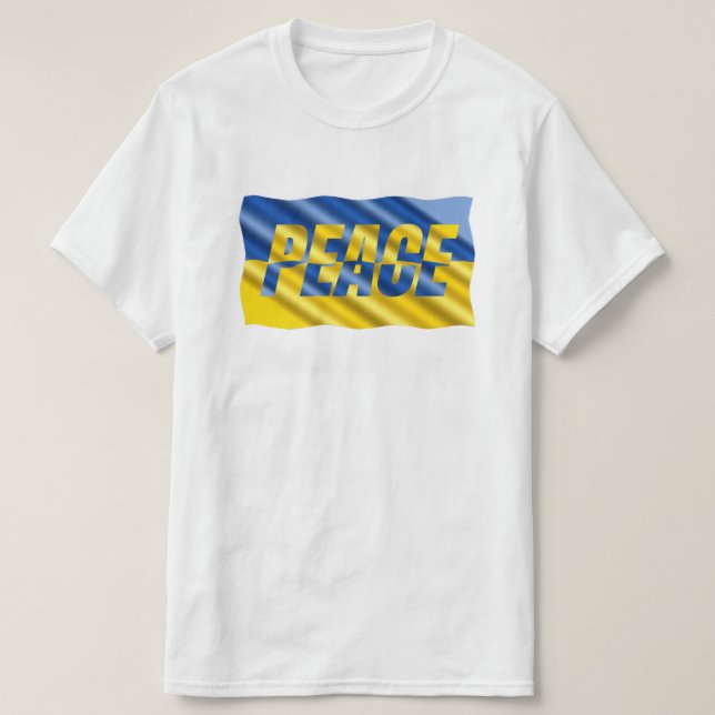 Blue and Yellow Ukraine Inspired Peace No War T-Shirt (Design Front)