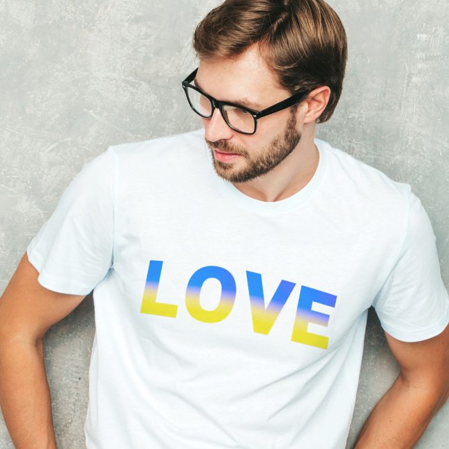 Blue and Yellow Ukraine Inspired Peace No War T-Shirt (Creator Uploaded)