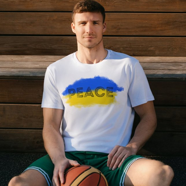 Blue and Yellow Ukraine Inspired Peace No War T-Shirt (Creator Uploaded)
