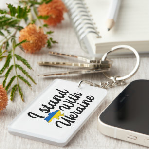 Blue and Yellow Ukraine Key Ring