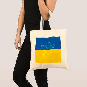 Blue and Yellow Ukrainian Flag   Peace Tote Bag