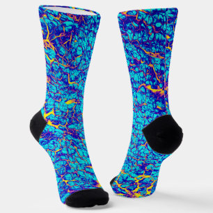 Blue and Yellow Unique Texture Pattern Socks