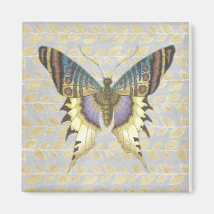 Blue and Yellow Vintage Style Butterfly Magnet