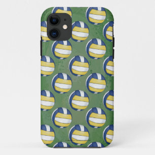 Blue and Yellow Volleyball Patterns iPhone 11 Case