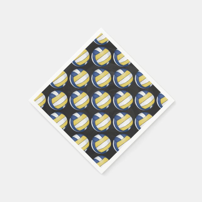 Blue and Yellow Volleyball Patterns Napkin (Corner)
