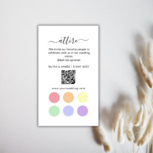 Blue and Yellow Wedding Attire Dress Code Card