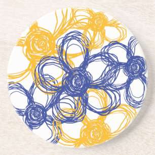 Blue and Yellow Wild Flowers Coaster