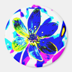 blue anemone coaster magnet
