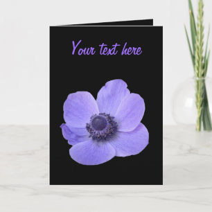 Blue Anemone Customizable Greeting Card