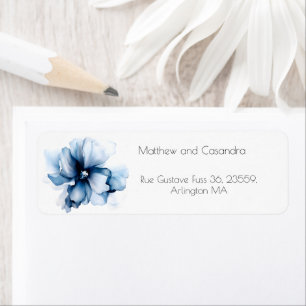 Blue Anemone Elegant Return Address Wedding Design
