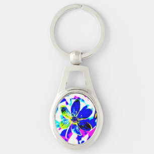 Blue anemone  key ring