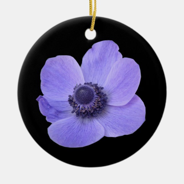 Blue Anemone Ornament (Front)
