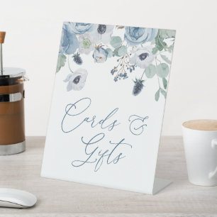 Blue Anemones Flowers Shower Cards & Gifts Sign