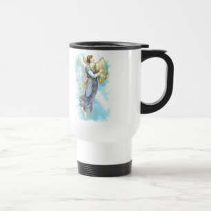 Blue Angel And Harp Travel Mug