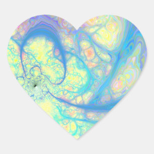 Blue Angel – Cosmic Azure & Lemon Heart Sticker