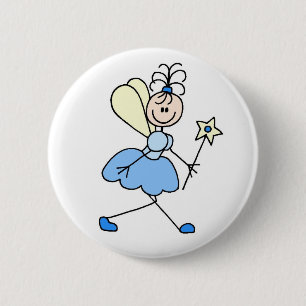 Blue Angel Fairy Button
