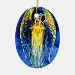 Blue Angel in the Spirit of Christmas Ceramic Tree Decoration