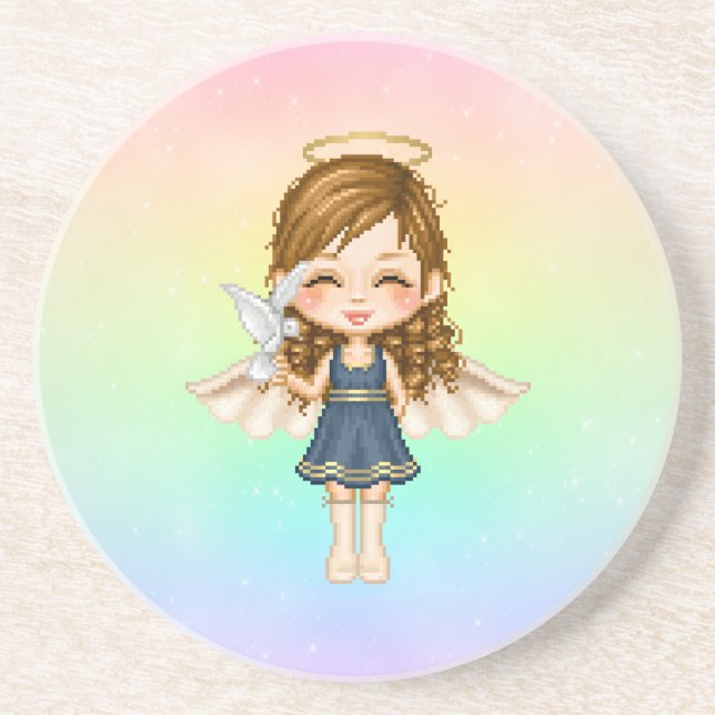 Blue Angel Pixel Art Coaster (Front)