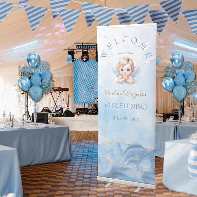 Blue Angel-Themed Christening Welcome Banner (Creator Uploaded)