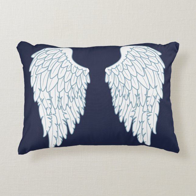 Blue Angel Wings Decorative Cushion (Front)