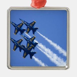 Blue Angels flyby during 2006 Fleet Week Metal Tree Decoration