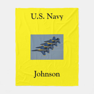 Blue Angels flying in formation US Fleece Blanket
