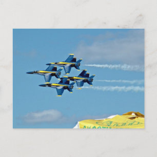 Blue angels in air show postcard