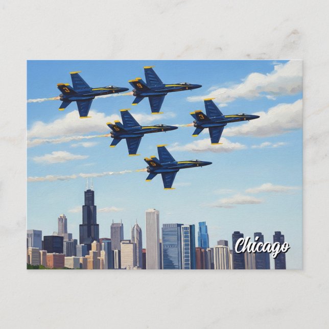 Blue Angels in Chicago Air and Water Show Postcard (Front)
