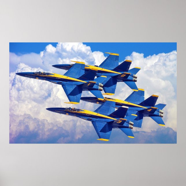 Blue Angels in the clouds Poster (Front)
