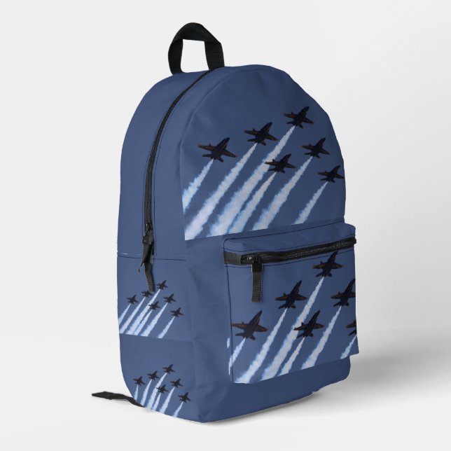 Blue Angels Jet Aeroplanes Flying Boys Backpack (Back Corner Left)