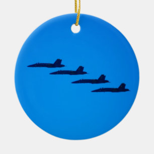 Blue Angels Jet Ceramic Tree Decoration