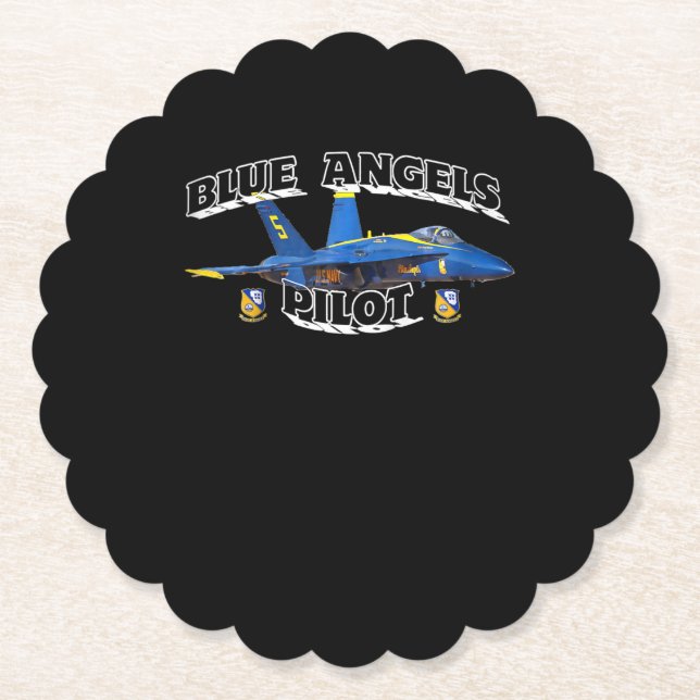 Blue Angels Pilot Childs Blue Angels Pilot Gift Paper Coaster (Front)