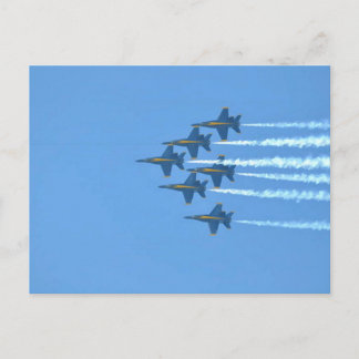 Blue Angels Six Jet Diagonal Formation with Smoke  Postcard
