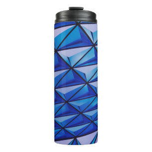 blue angle grid thermal tumbler