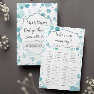 Blue "Animal name" baby boy shower game Answer Key