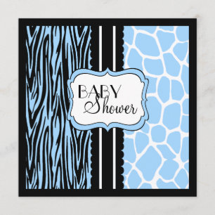 Blue Animal Print-Baby Shower Invitation