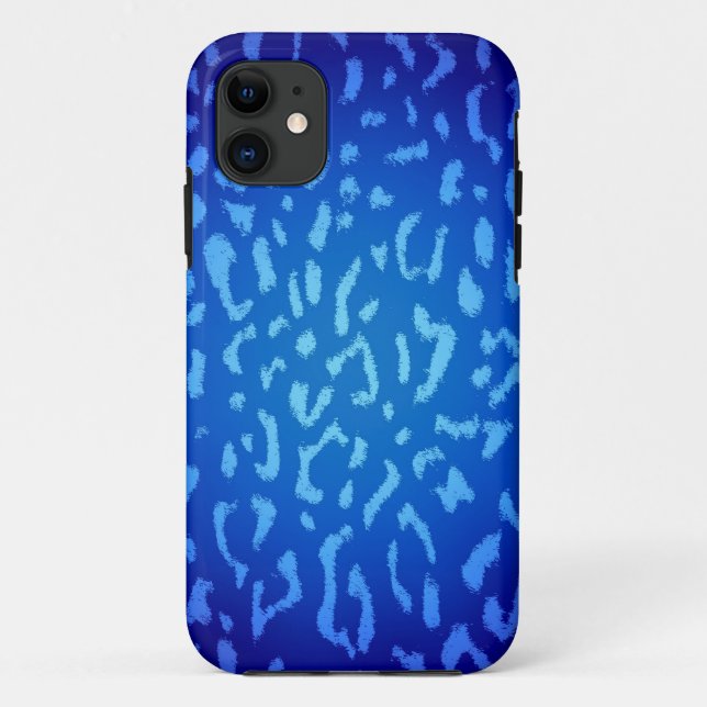 Blue animal print fur skin of leopard 2 Case-Mate iPhone case (Back)