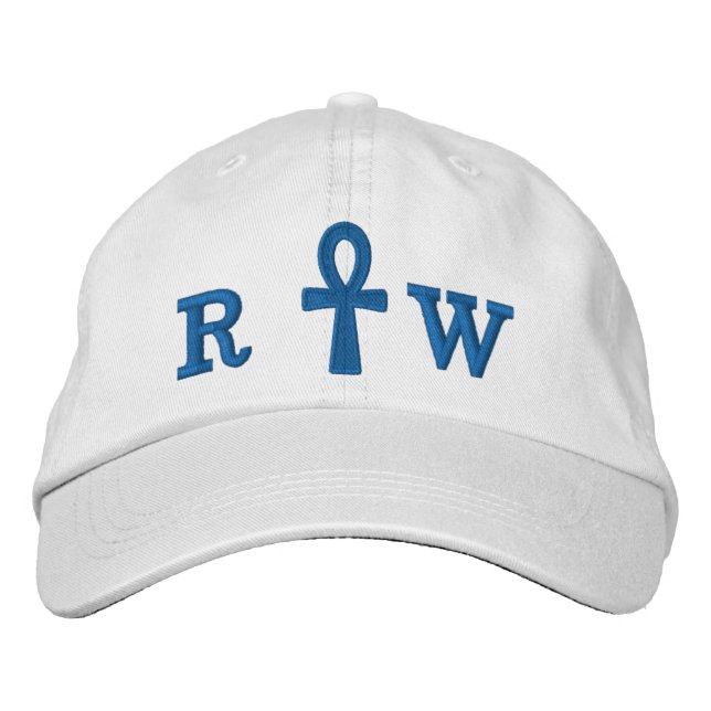 Blue Ankh Embroidered Hat (Front)