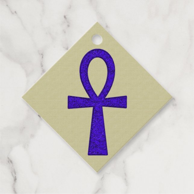 Blue Ankh Favour Diamond Tags (Front)