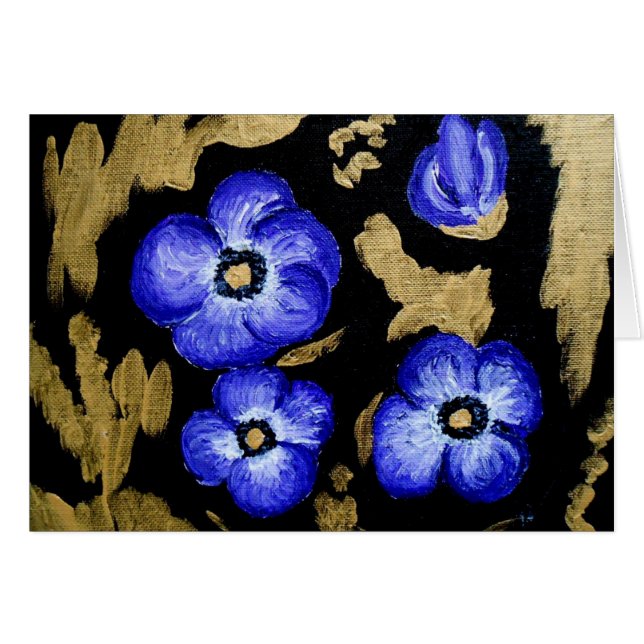 Blue Annemones - abstract art (Front Horizontal)