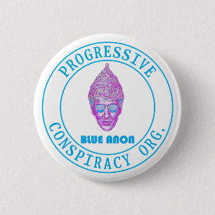 Blue Anon 6 Cm Round Badge