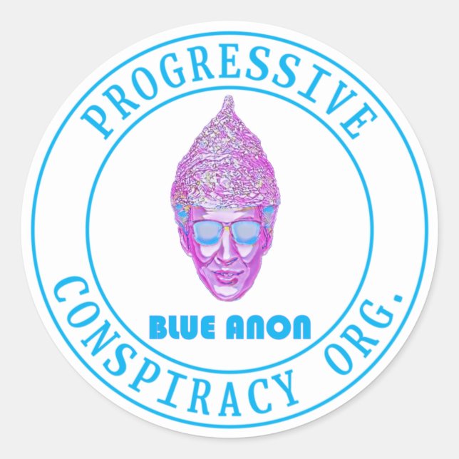 Blue Anon Classic Round Sticker (Front)