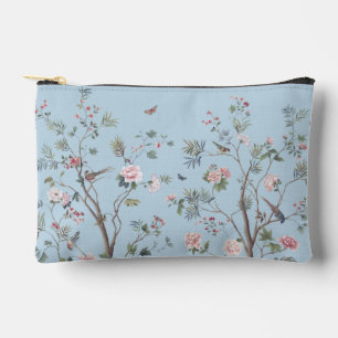 Blue antique floral pattern    accessory pouch