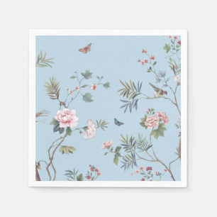 Blue antique floral pattern napkin