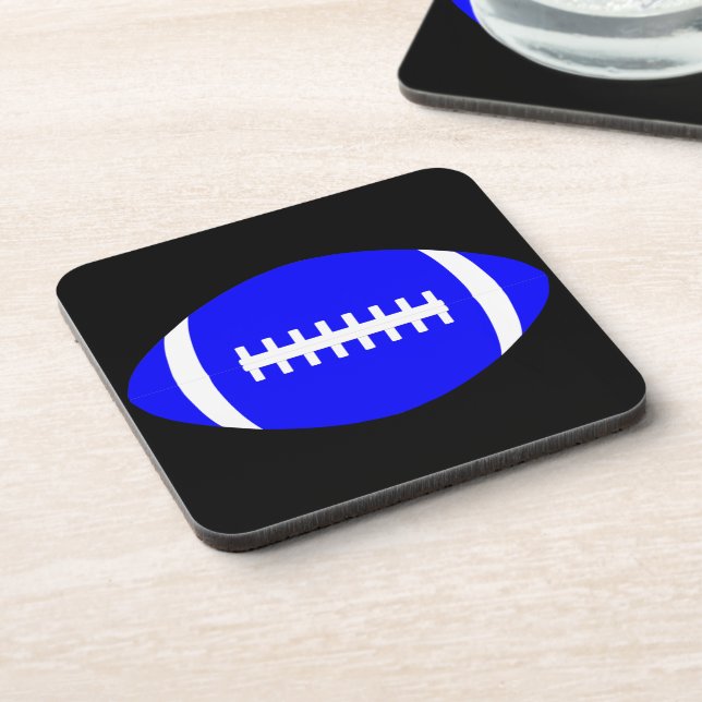 Blue + Any Color American Football Mancave Coaster (Left Side)