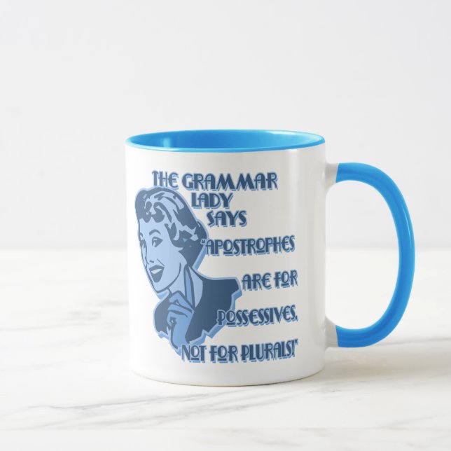 Blue Apostrophes Mugs (Right)