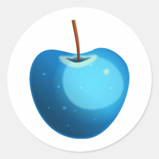 Blue Apple Classic Round Sticker