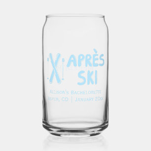 Blue Apres Ski Winter Bachelorette Party Favour Can Glass