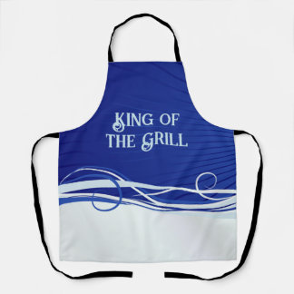 Blue Apron with Modern Swirls and Custom Saying